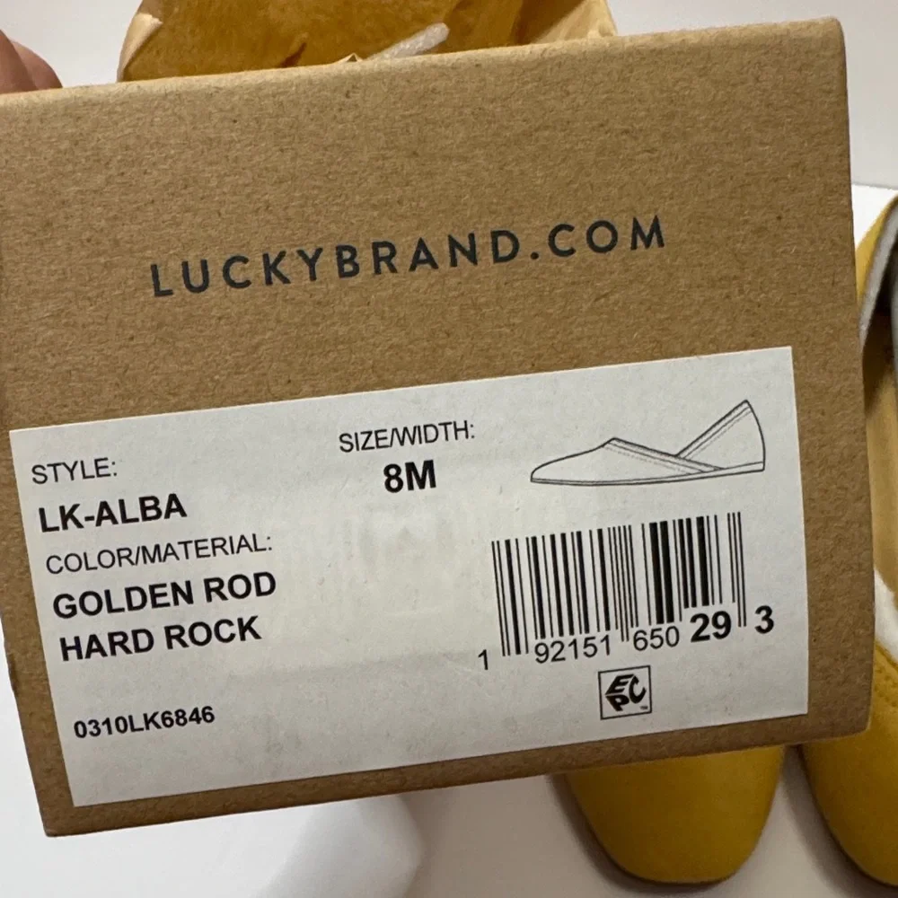 Lucky Brand Goldenrod Leather Alba Flats NEW Size 8